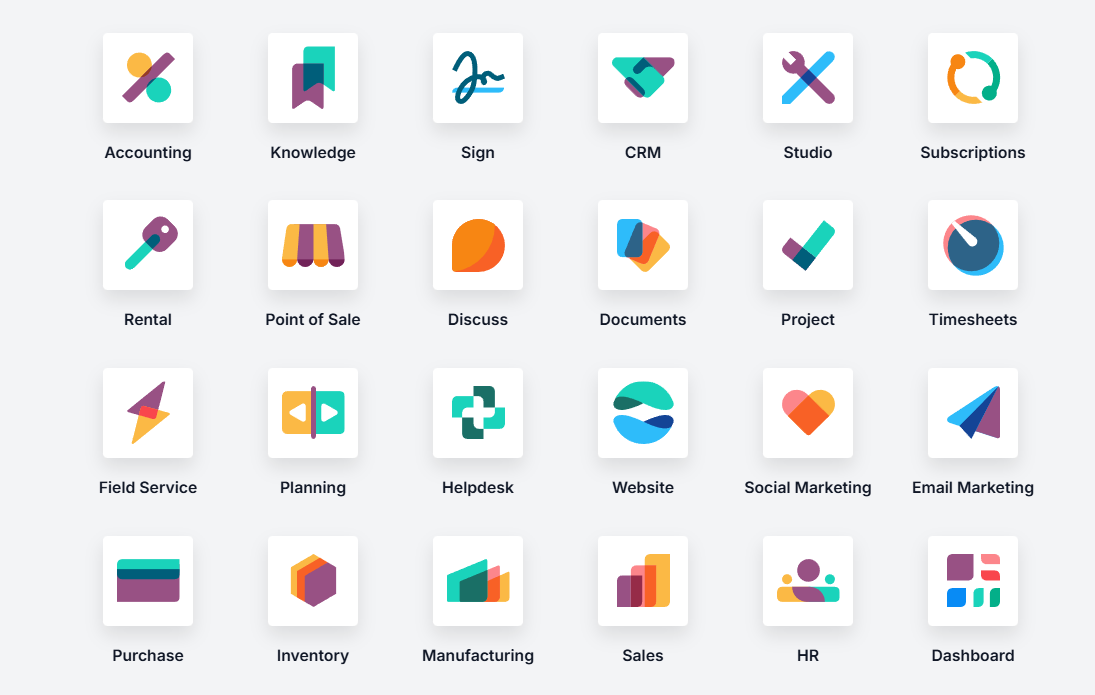 Odoo ERP Interface Mockup